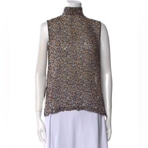 Ganni Multicolor Floral Sleeveless Blouse